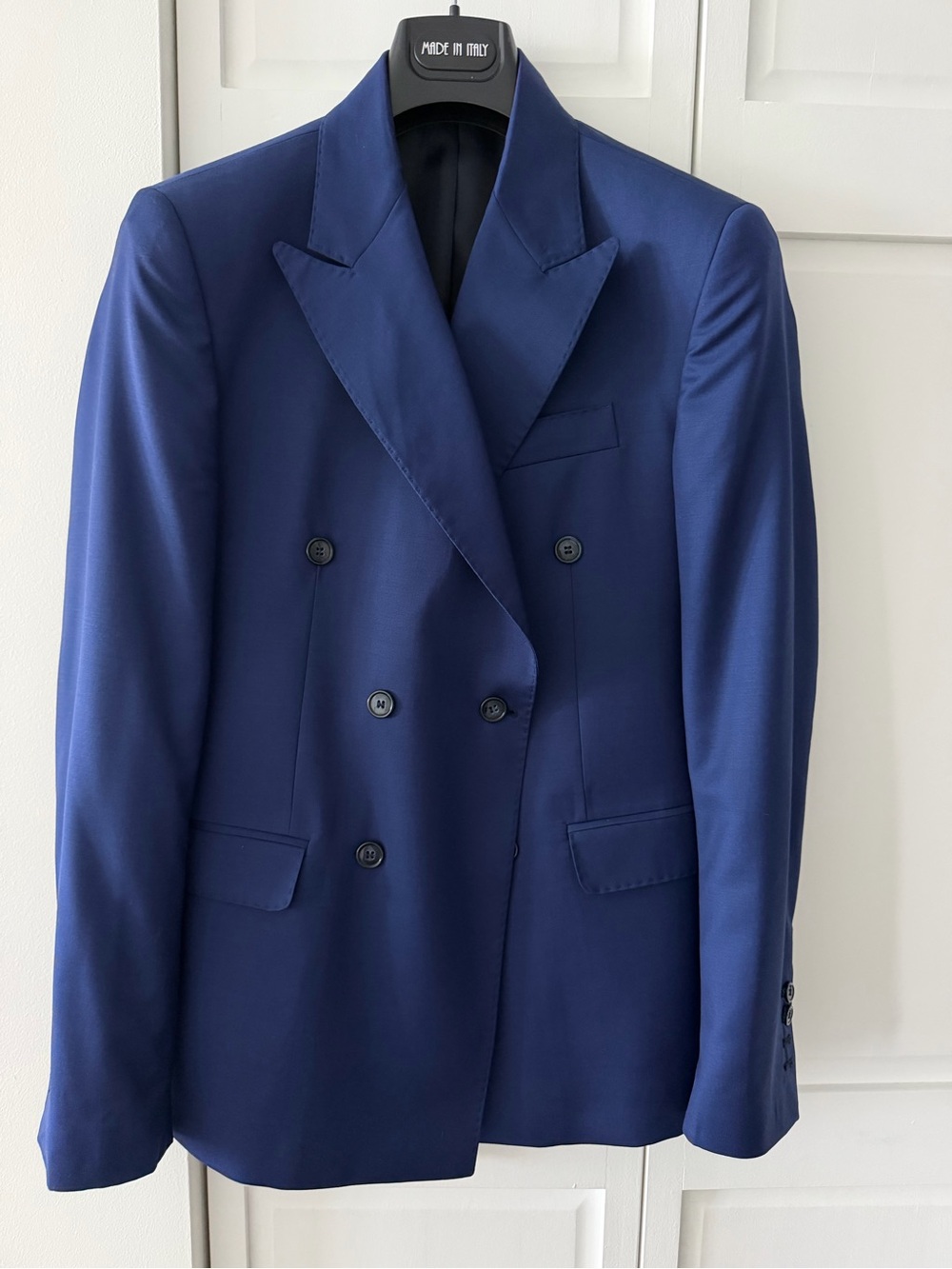 ANDREA ARDENTI Double Breasted Italian Wool Suit | Royal Blue Angelico 40R 36W